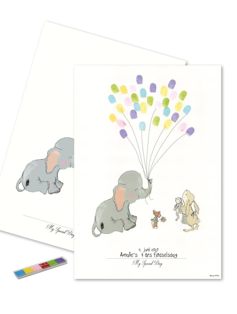 Mouse & Pen - Baby Fingerprint - Elephant Balloon - Multi