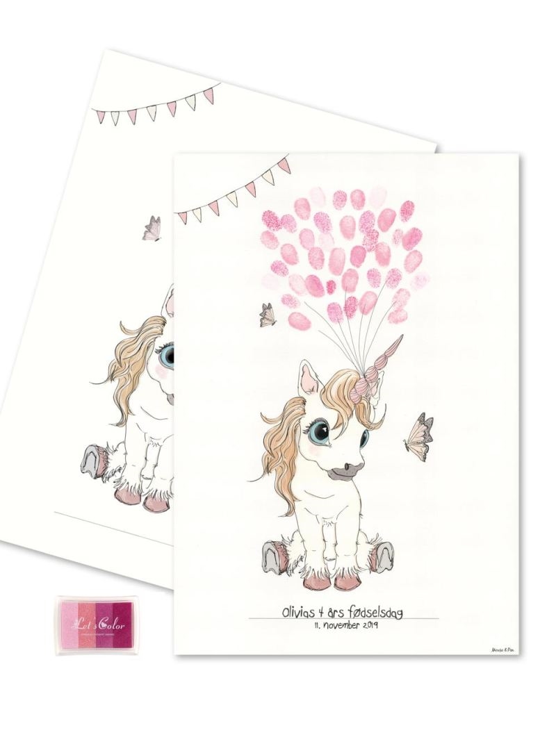 Mouse & Pen - Baby Fingerprint - Unicorn - Pink