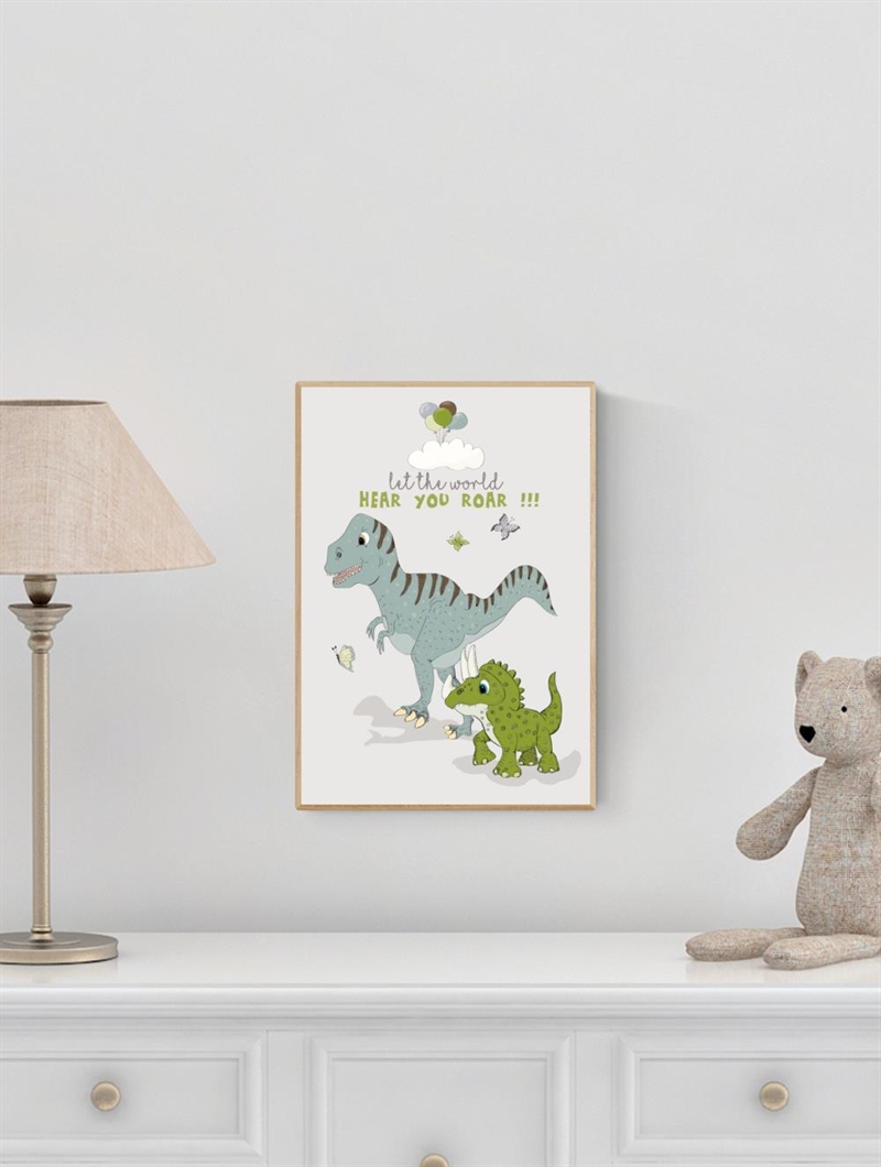 Mouse & Pen Plakat A4 - Dino - Let the world hear you roar!