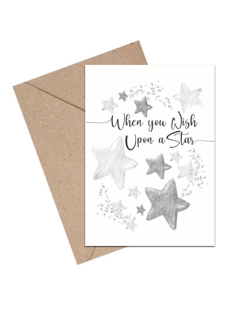 Mouse & Pen - Baby Stjerne, A6 kort med kuvert