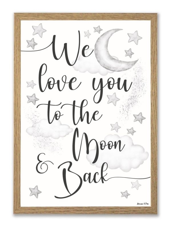 Mouse & Pen  A4 Plakat - To the moon