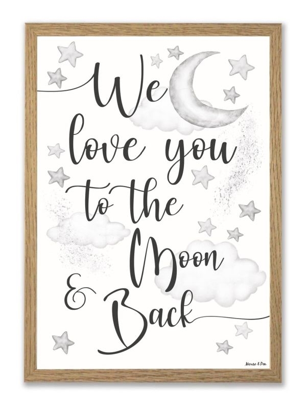 Mouse & Pen  A4 Plakat - To the moon