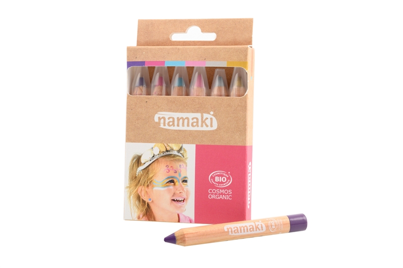 Namaki - Ansigts-farveblyanter - 6 stk, Magical Worlds 