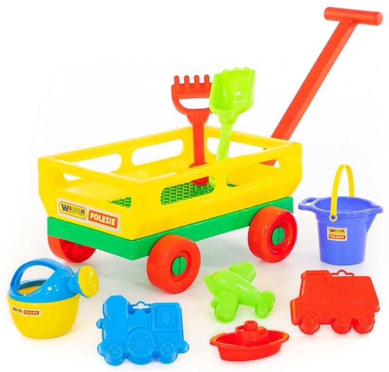 Polesie - Trækvogn med legetøj til sand 