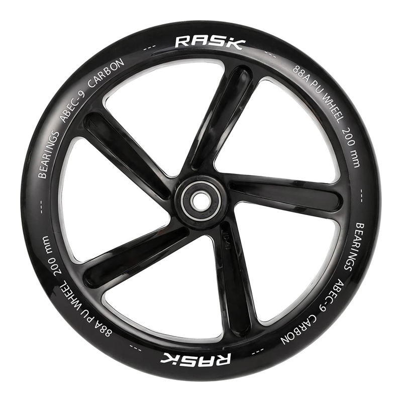 Rask - 200 mm hjul med kuglelejer - Sort