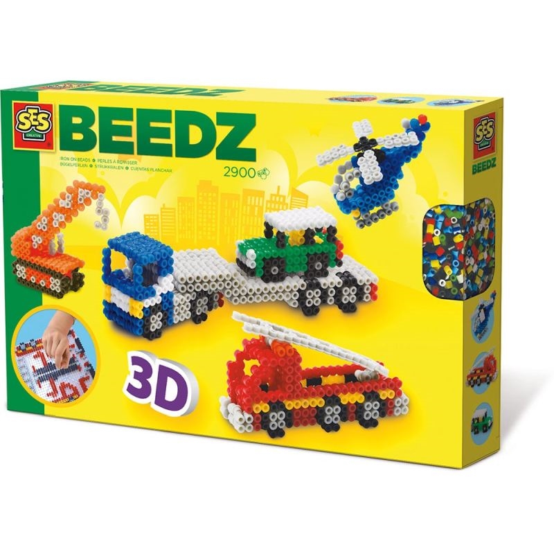 SES Beedz - Perlepladesæt - 3D køretøjer