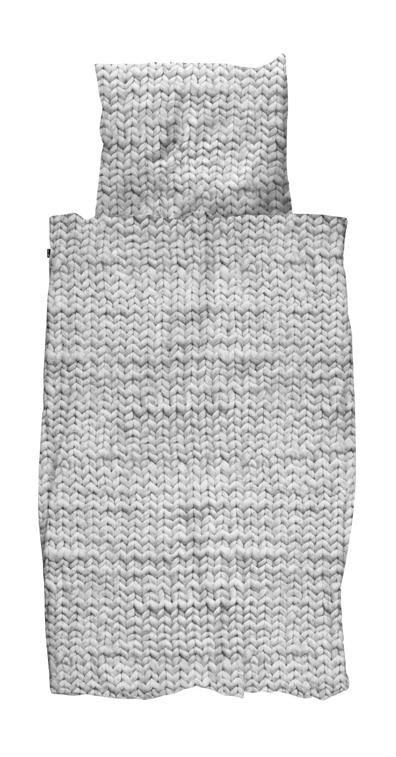 SNURK - Sengetøj 140 x 200 cm - Strik Print, Grå 