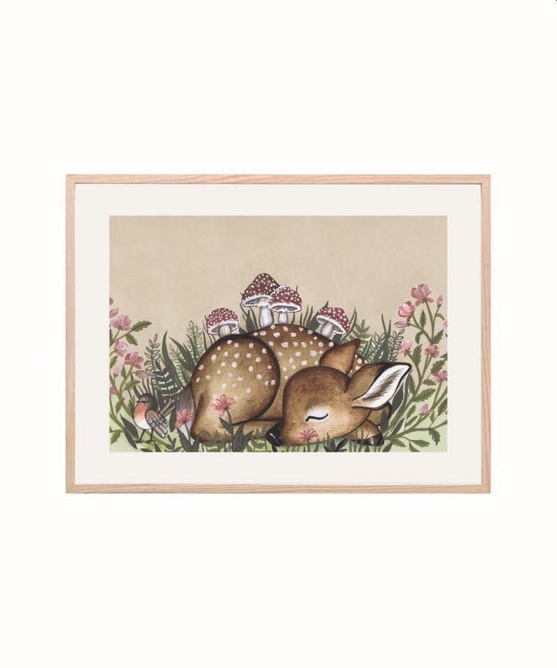 That´s Mine Poster - Flower field deer, 30 x 40 cm